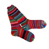 Scrappy Frankenstein Wool Socks, Whimsical Patterns, Ideal for Cold Days and Cozy Nights, Quirky Gift for Friends & Family